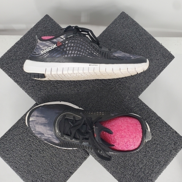Reebok Women's Z Goddess Running Size 10 Shoes Black White Black Glitch - Picture 13 of 13